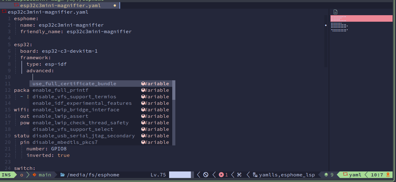 More ESPHome autocompletion in Neovim