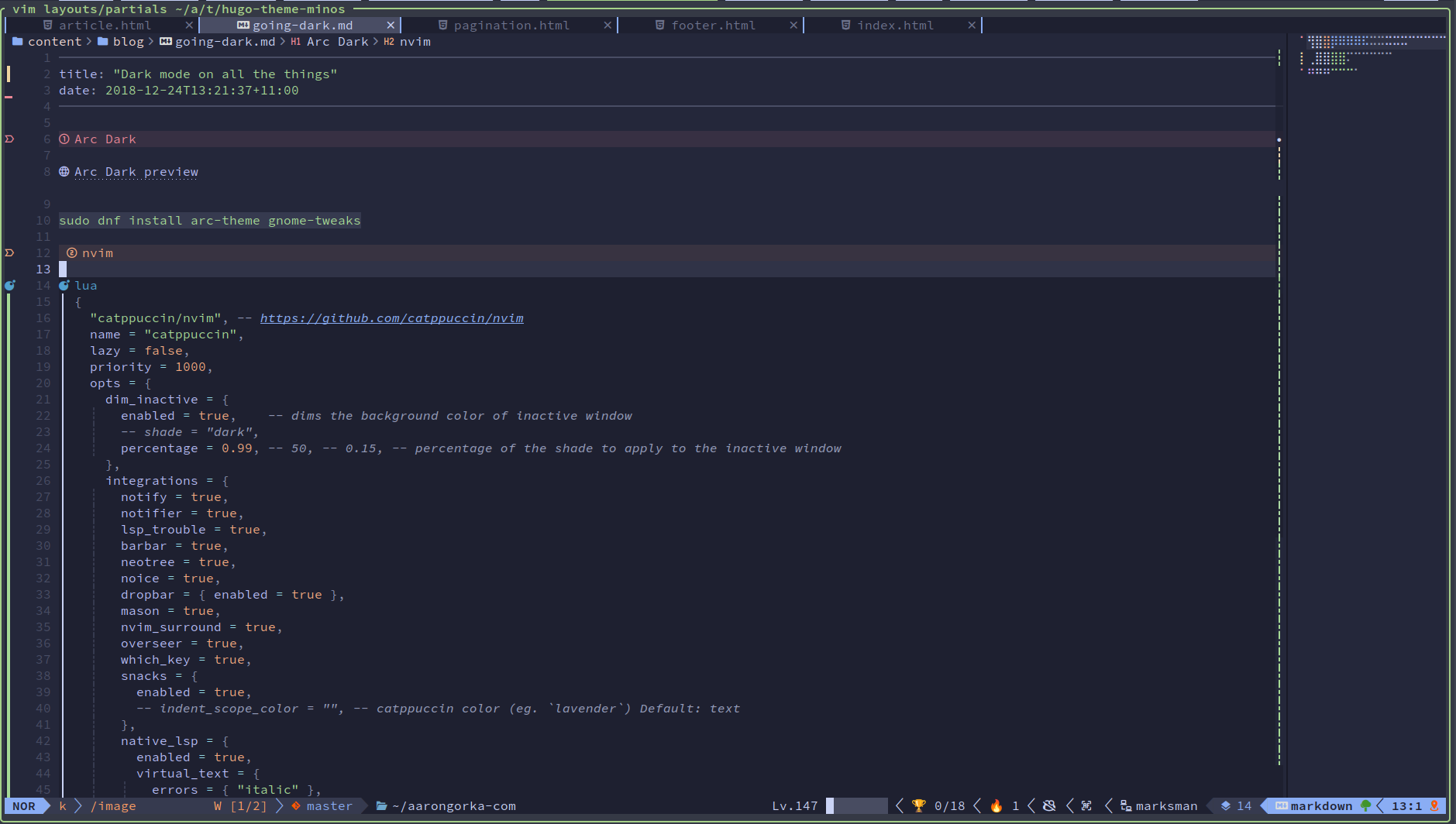 catppuccin/nvim preview